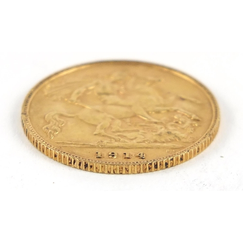 234 - George V 1914 gold half sovereign - this lot is sold without buyer’s premium, the hammer price is th... 