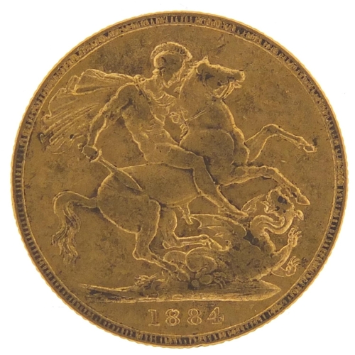 241 - Victoria Young Head 1884 gold sovereign, Melbourne mint - this lot is sold without buyer’s premium, ... 