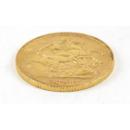 243 - Edward VII 1910 gold sovereign - this lot is sold without buyer’s premium, the hammer price is the p... 