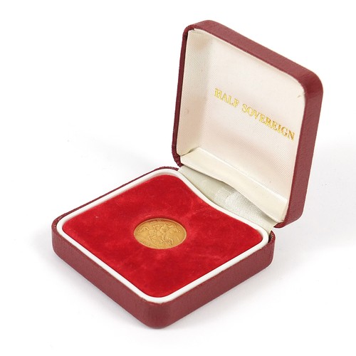 244 - George V 1911 gold half sovereign with fitted case - this lot is sold without buyer’s premium, the h... 