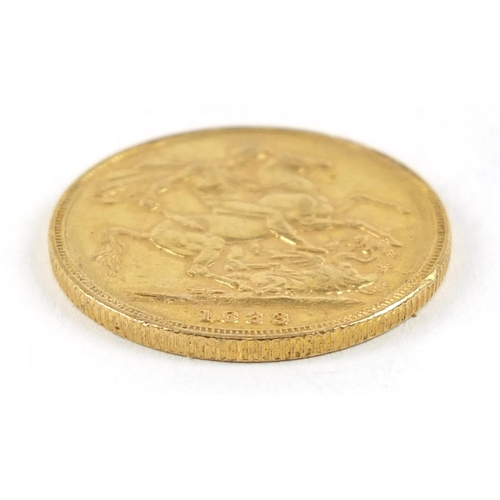 245 - Victoria Young Head 1883 gold sovereign, Melbourne mint - this lot is sold without buyer’s premium, ... 