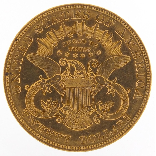 247 - United States of America 1904 gold twenty dollars, Liberty head to the reverse, 33.6g - this lot is ... 