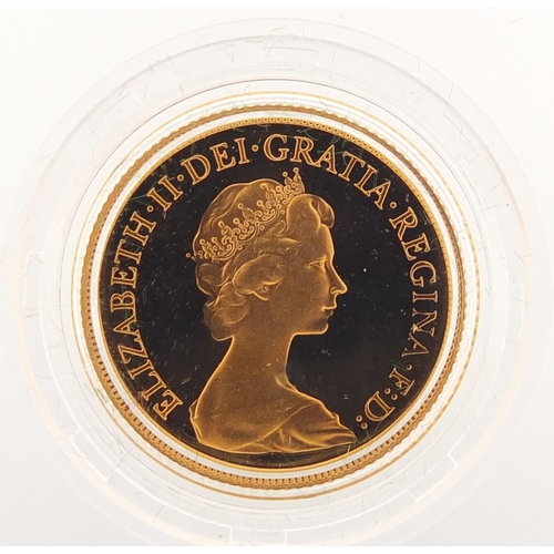 248 - Elizabeth II 1980 gold proof sovereign with fitted case and certificate - this lot is sold without b... 