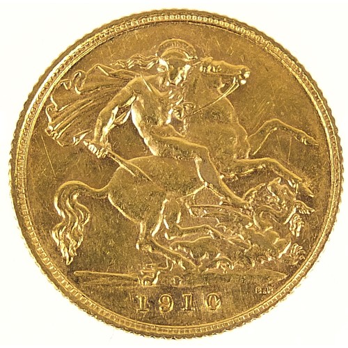 252 - Edward VII 1910 gold half sovereign, Sydney mint - this lot is sold without buyer’s premium, the ham... 