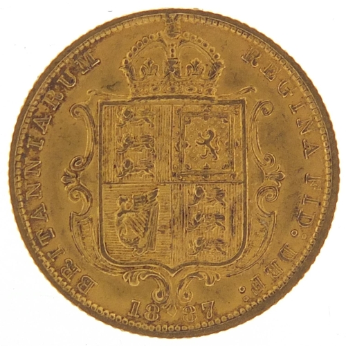 253 - Queen Victoria Jubilee Head 1887 gold half sovereign - this lot is sold without buyer’s premium, the... 