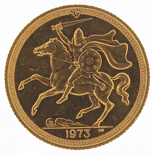 257 - Isle of Man Elizabeth II 1973 gold sovereign - this lot is sold without buyer’s premium, the hammer ... 