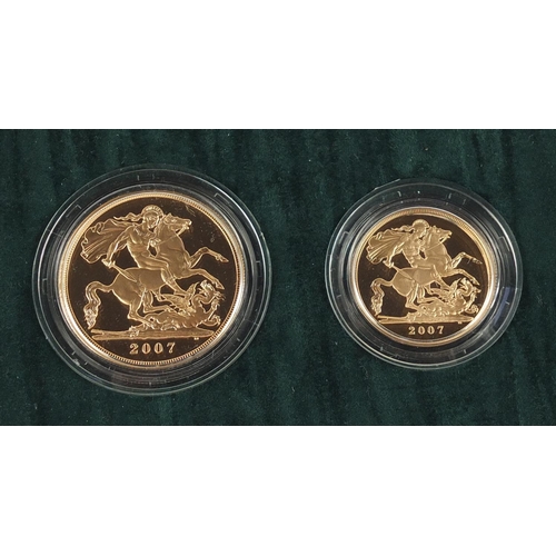 260 - United Kingdom 2007 gold proof four coin sovereign collection with box and certificate numbered 535,... 