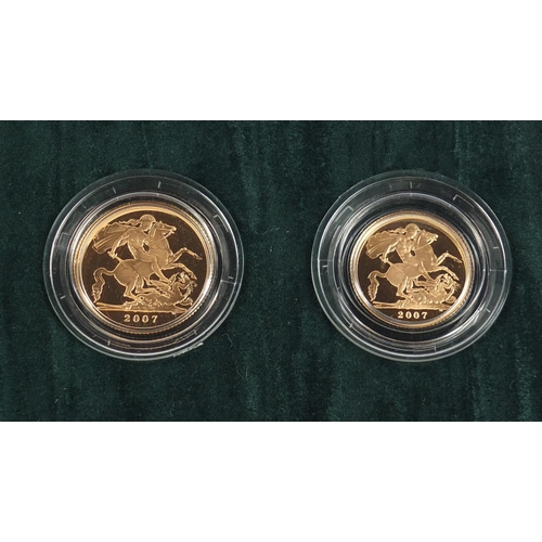 260 - United Kingdom 2007 gold proof four coin sovereign collection with box and certificate numbered 535,... 