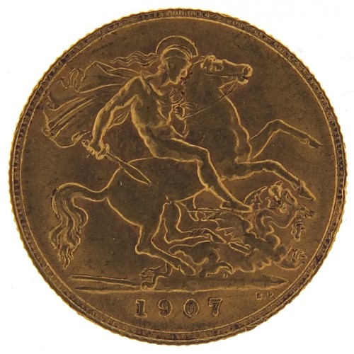 279 - Edward VII 1907 gold half sovereign - this lot is sold without buyer’s premium, the hammer price is ... 