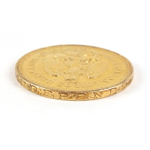 280 - Mexican 1947 gold fifty pesos, 41.6g - this lot is sold without buyer’s premium, the hammer price is... 