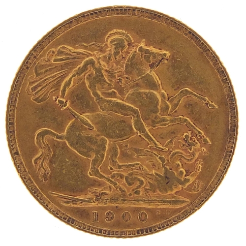 281 - Queen Victoria 1900 gold sovereign - this lot is sold without buyer’s premium, the hammer price is t... 