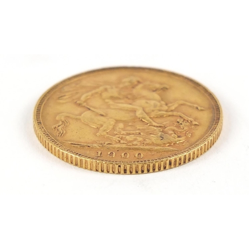 281 - Queen Victoria 1900 gold sovereign - this lot is sold without buyer’s premium, the hammer price is t... 