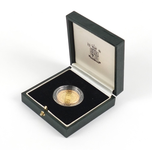 290 - Elizabeth II 1997 gold proof two pound coin with box and certificate numbered 1310, 15.9g - this lot... 