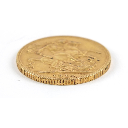 296 - George V 1914 gold sovereign - this lot is sold without buyer’s premium, the hammer price is the pri... 