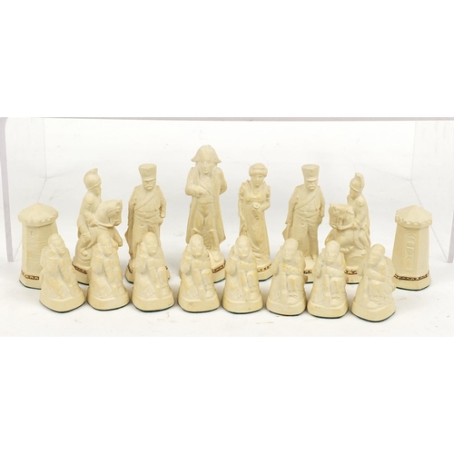 1247 - Classical Napoleon V Russian design chess set, the largest pieces each 9cm high