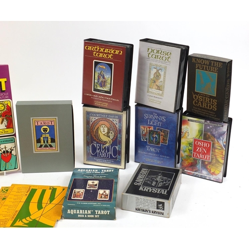 1017 - Vintage and later tarot and oracle card decks including Elemental Tarot by Caroline smith, Aquarian ... 