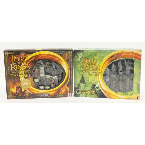 1239 - Two Lord of the Rings chess sets with boxes comprising Trilogy Edition and Fellowship of the Ring