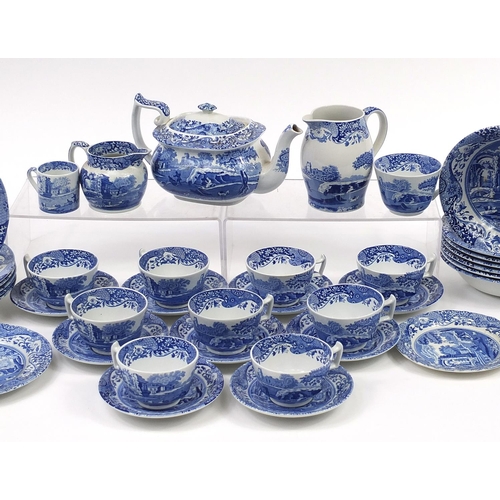 1179 - Copeland Spode Italian pattern including teapot, plates, bowls and cups with saucers, the largest 26... 