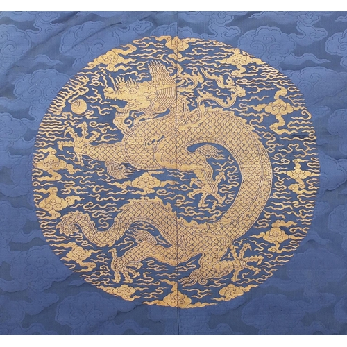 910 - Chinese silk dragon robe with brass buttons