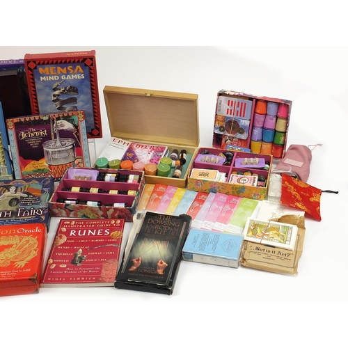 1072 - Collection of spiritual mediation kits, books, cards and runes including Animal Powers, The Truth Fa... 