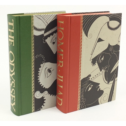 1096 - Two Folio Society hardback books with slip cases by Homer comprising the Iliad and the Odyssey