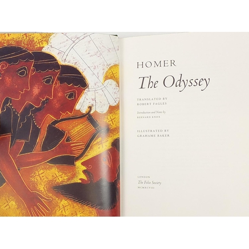 1096 - Two Folio Society hardback books with slip cases by Homer comprising the Iliad and the Odyssey