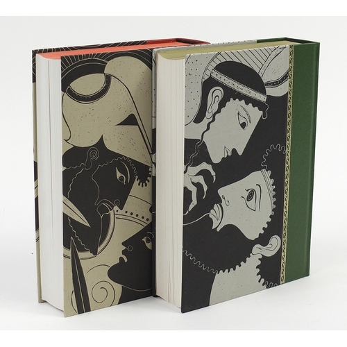 1096 - Two Folio Society hardback books with slip cases by Homer comprising the Iliad and the Odyssey