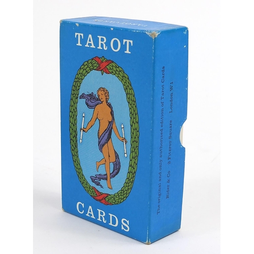 1004 - Vintage Rider & Company tarot card deck by A E Waite and Pamela Coleman Smith housed in a blue box