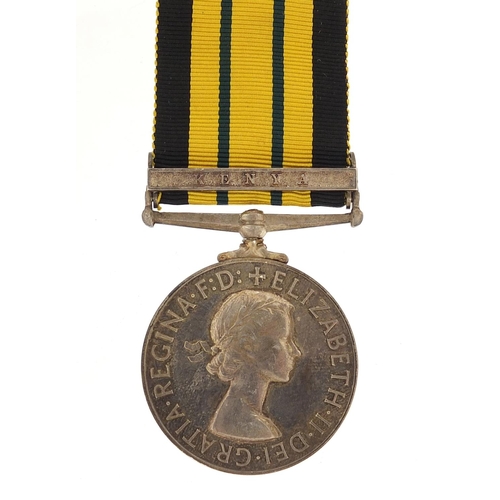 430 - British military World War II medals including an Elizabeth II Africa General Service medal with Ken... 