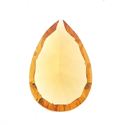 1141 - Pear shape citrine gemstone with certificate, approximately 2.56 carat