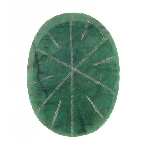 991 - Oval emerald gemstone with certificate, approximately 101.0 carat