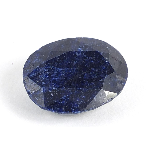 1090 - Blue sapphire gemstone with certificate, approximately 56.2 carat