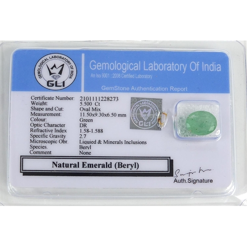 743 - Two gemstones with certificates comprising Bi colour sapphire, approximately 1.2 carat and beryl eme... 