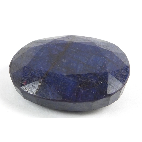 1139 - Blue sapphire gemstone with certificate, approximately 546.0 carat