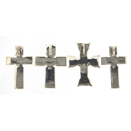 872 - Four silver Celtic cross pendants, each approximately 3.4cm high, total 24.4g