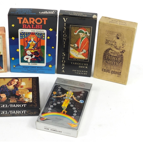 1025 - Six fortune telling tarot card decks including Sternenmädchens Wahrsagespiel Tarot, Angel Tarot, Vis... 