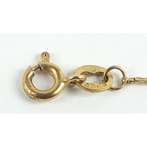 862 - 9ct gold ball link bracelet, 16cm in length, 0.7g