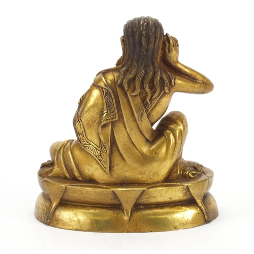 925 - Chino-Tibetan gilt bronze figure of Buddha, 13.5cm high