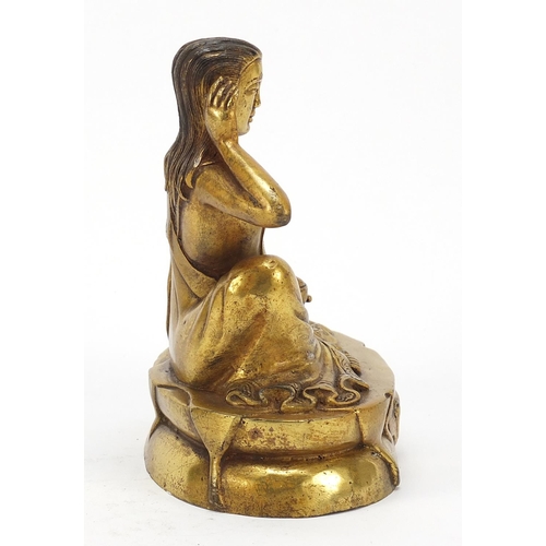 925 - Chino-Tibetan gilt bronze figure of Buddha, 13.5cm high