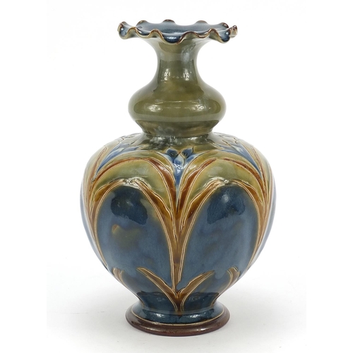 302 - Eliza Simmance for Royal Doulton, Art Nouveau stoneware vase hand painted and incised with stylised ... 