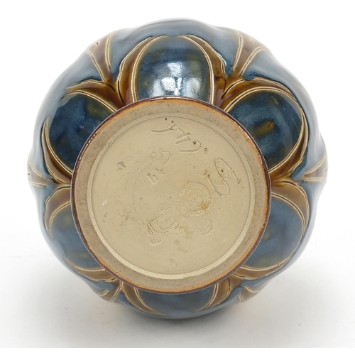 302 - Eliza Simmance for Royal Doulton, Art Nouveau stoneware vase hand painted and incised with stylised ... 