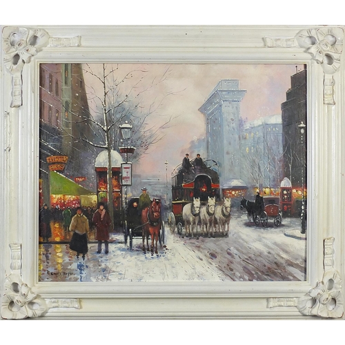 251 - Parisian street scene, Impressionist oil on board, framed, 54.5cm x 44cm excluding the frame