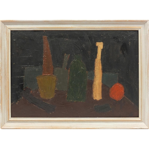 1155 - Still life vessels, French Impressionist oil on board, framed, 87.5cm x 58cm excluding the frame