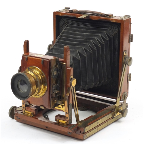 1161 - Victorian mahogany Thornton-Pickard plate camera,  the camera 18cm high