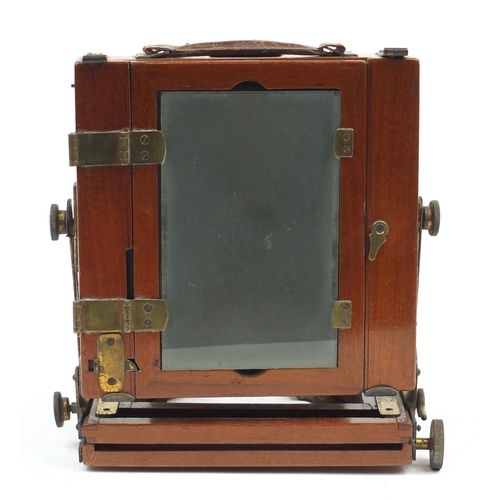 1161 - Victorian mahogany Thornton-Pickard plate camera,  the camera 18cm high