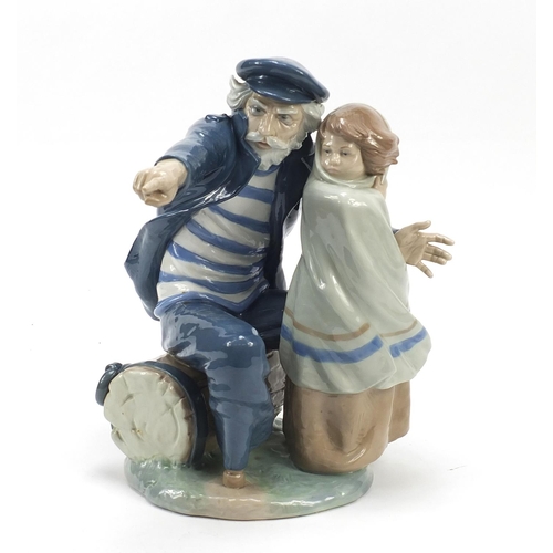 1330 - Large Nao figure group of a sailor and child, 31cm high