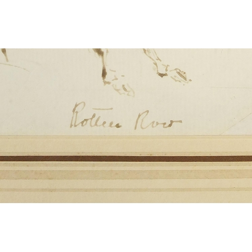 55 - Sir John Everett Millais - Rotten Row, ink drawing, signed and inscribed 'faithfully yours' verso, P... 