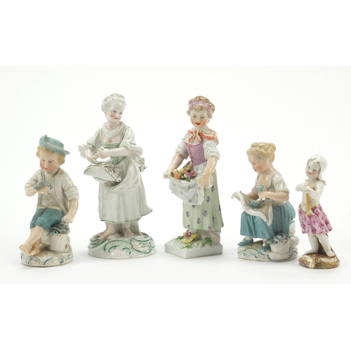21 - 19th century continental porcelain figures comprising a pair by Dresden, Meissen, Berlin and Marcoli... 