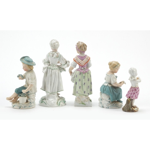 21 - 19th century continental porcelain figures comprising a pair by Dresden, Meissen, Berlin and Marcoli... 