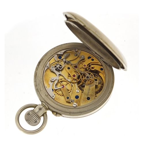 31 - Gentlemen's open face chronograph pocket watch, 53mm in diameter